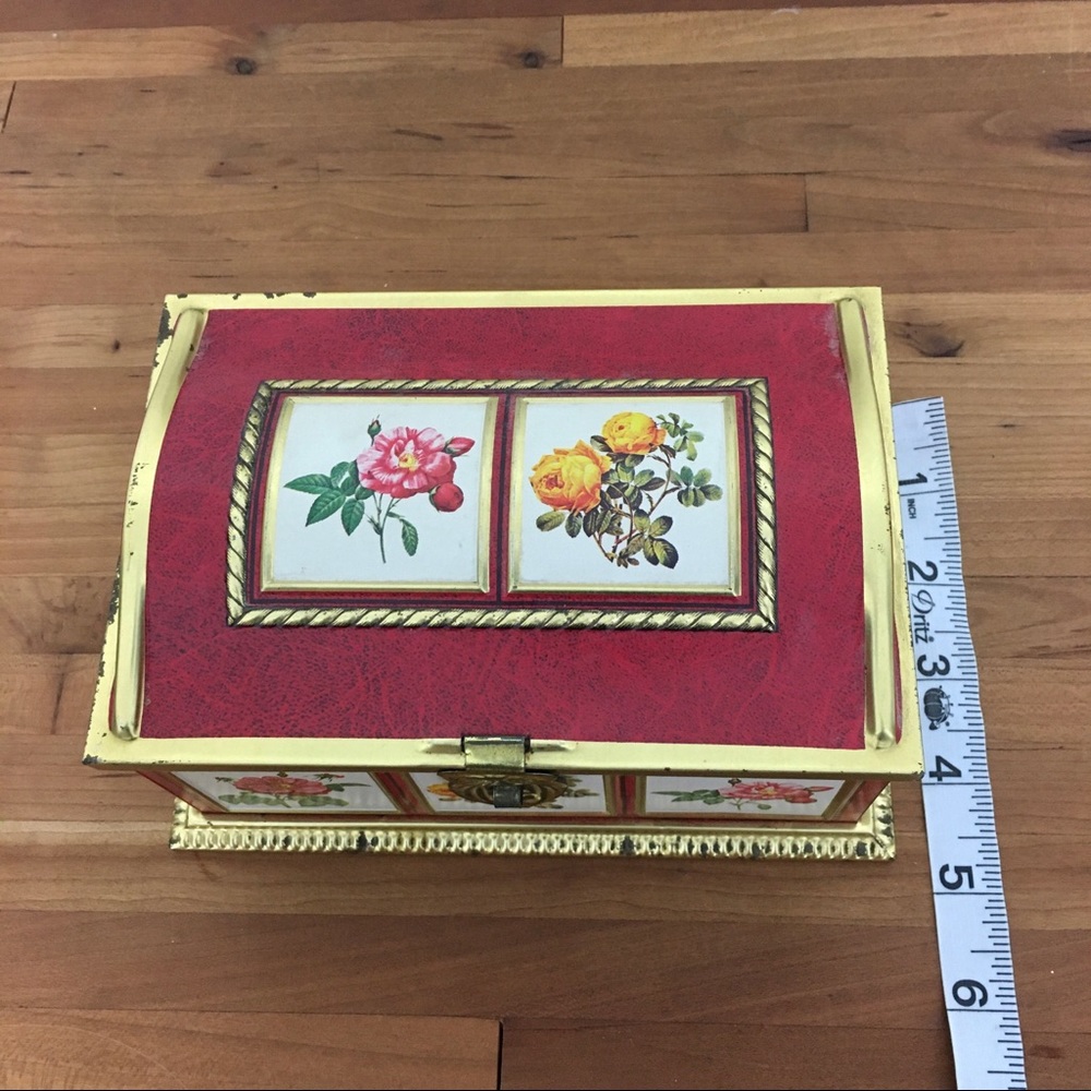 Vintage Linette Candy Tin Trinket Storage Box - Picture 11 of 16